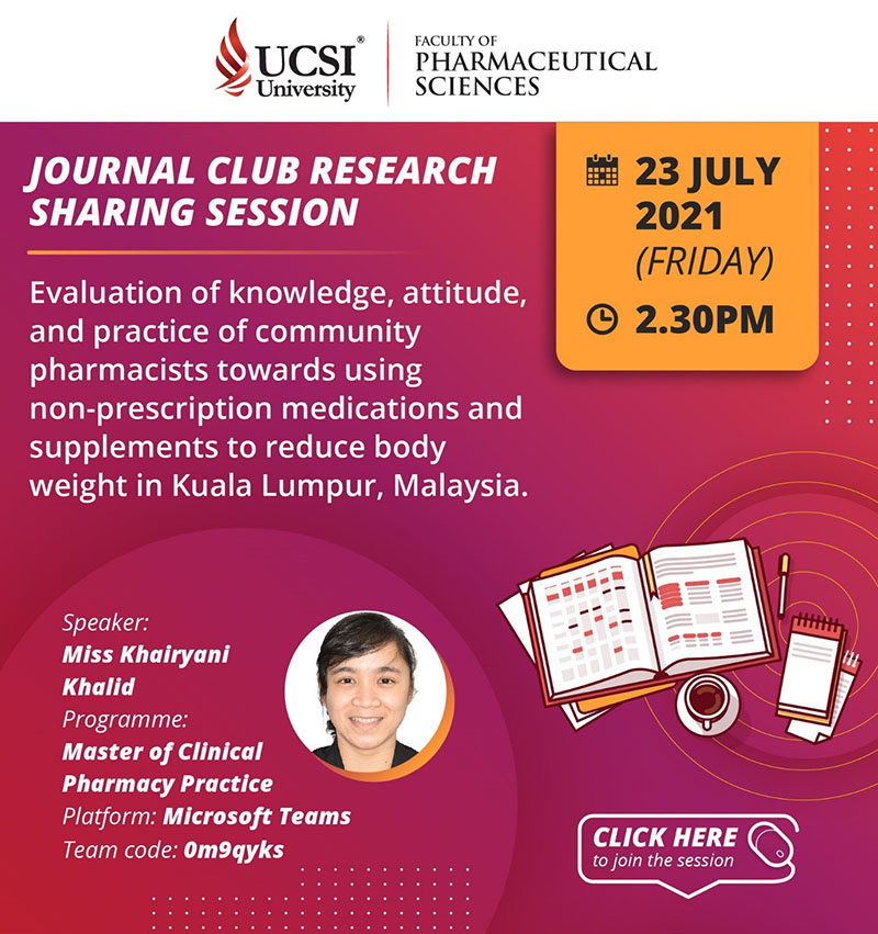 Journal Club Research Sharing Session with Khairyani Khalid!