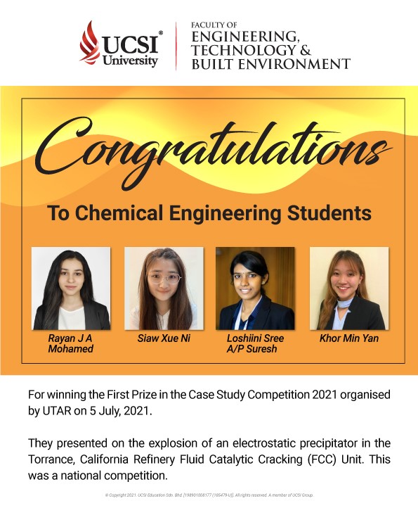 Congratulations To Chemical Engineering Students!