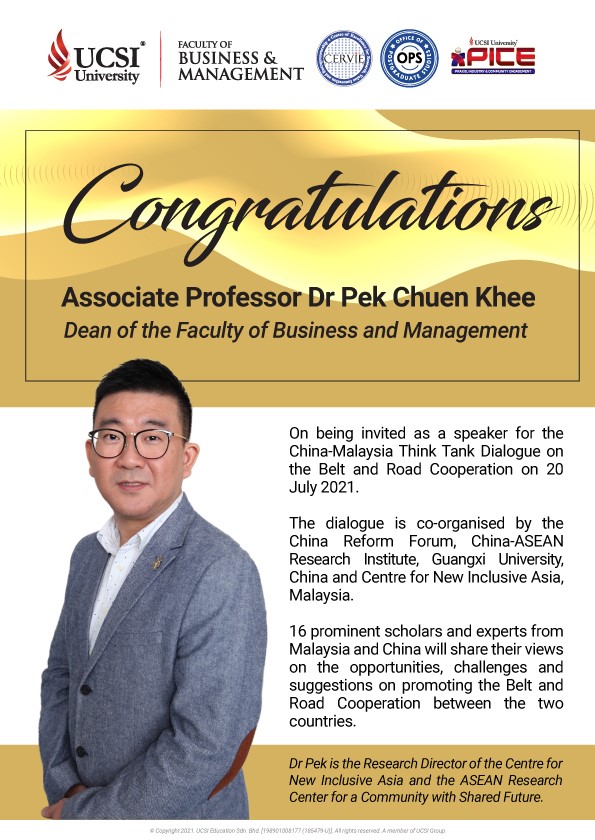Congratulations To Associate Professor Dr Pek Chuen Khee!