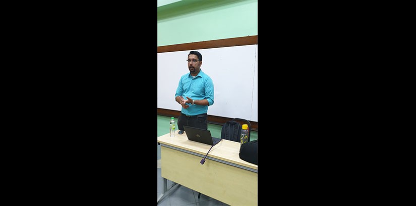 Keveljit Singh Gill, from Quantium Solutions, giving his talk.