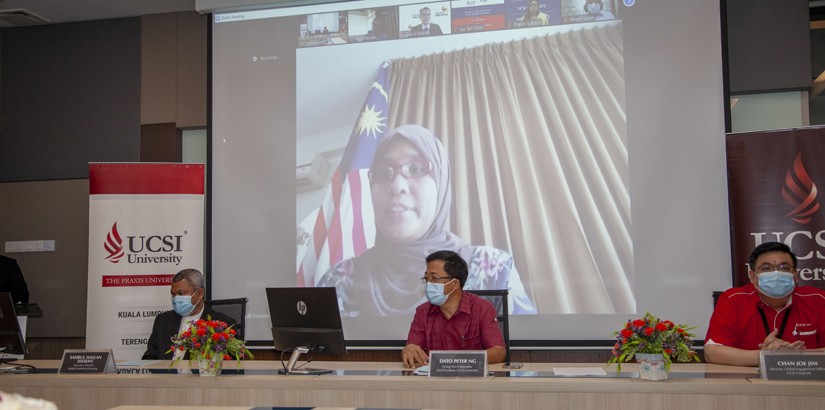 Her Excellency Puan Haznah Md Hashim, High Commissioner of Malaysia to the People's Republic of Bangladesh, gave her address from Dhaka.