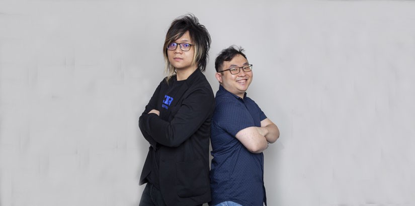 Elmer Ho (left) as the music director and Yans Lee (right) as the project manager for ‘Ageless’ for Nintendo Switch.