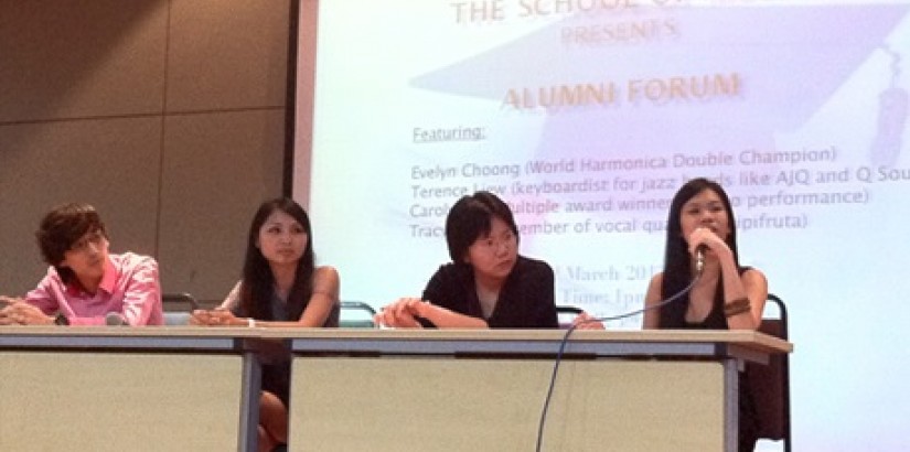The four UCSI University's alumni invited back for the Alumni Forum organised by the School of Music