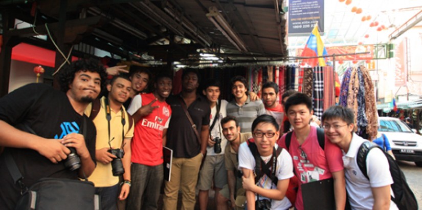 GROUP PORTRAIT: Architecture students in the midst of a site visit in Old KL for the heritage preservation project.
