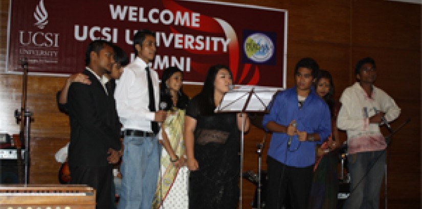 Several former UCSI University students entertaining the crowd for the night