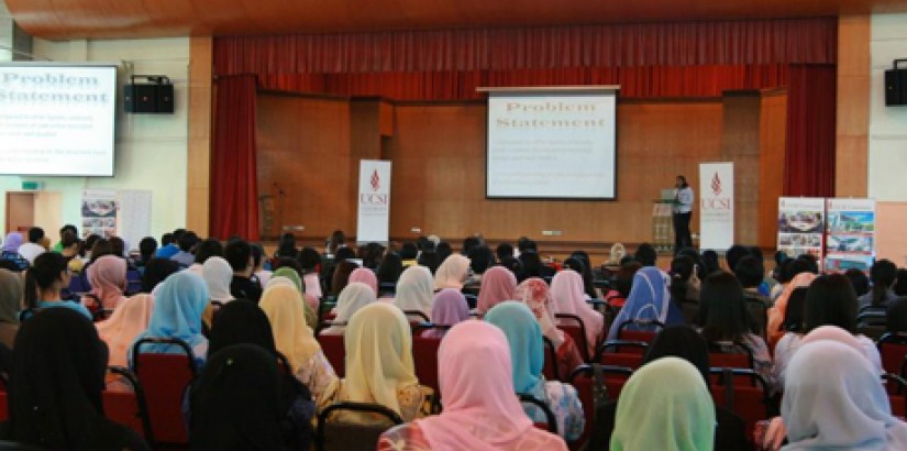 Attentive: Undergraduates from various institutions paying rapt attention to one of the presentations