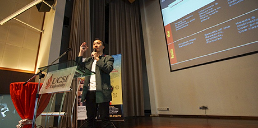  EDUCATING THE YOUNG MINDS: Mr Stephen Poon, the Official Facilitator of the camp going into details on the rationale of design thinking.