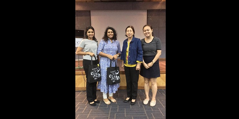 Prof. Phang, Deputy Vice-Chancellor (Research & Postgraduate) with Ms. Poorani Krishnan, Ms. Maithili Vasudevan and Ms. Cassandra Tam from the British High Commission. 