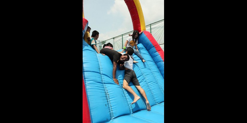  Fun in the Sun: Members of the public enjoyed the inflatable playground available during the Carnival