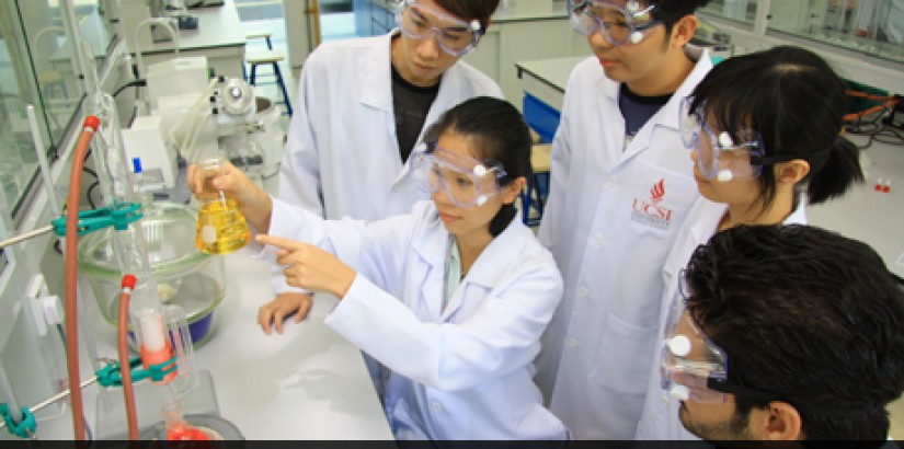 HANDS-ON EXPERIENCE: Engineer Jully Tan in the midst of conducting a demonstration for her students as part of her efforts to intensify real-world learning in the chemical engineering programme.
