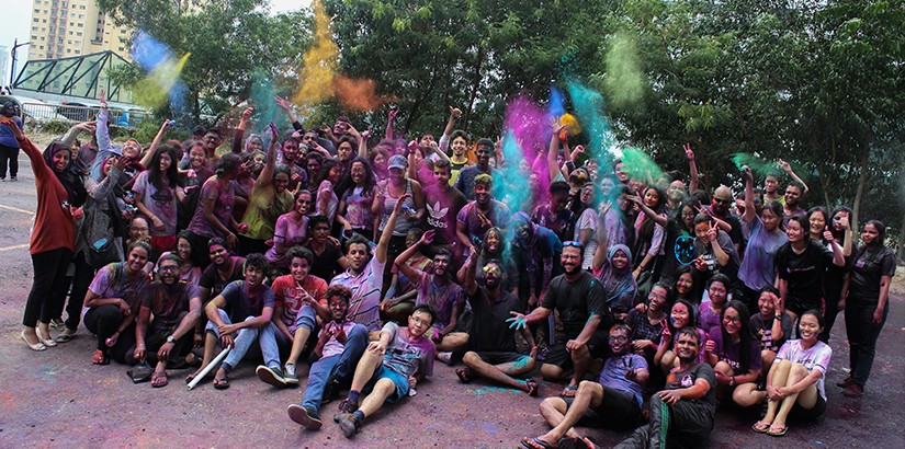 A group photo of the colourful event.
