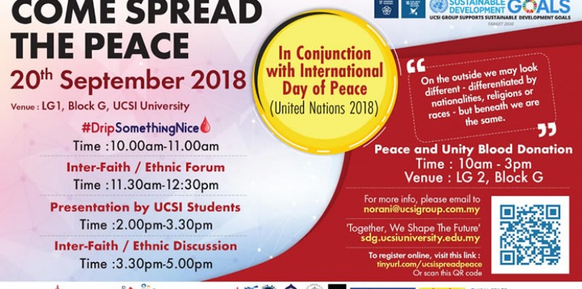 UCSI Come spread the peace