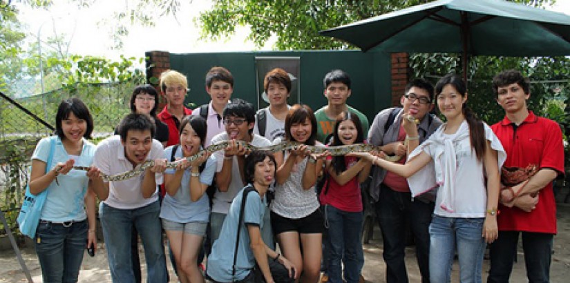 UCSI University Chamber Choir students at Green Connection Wildlife Park during the choir's cultural exchange trip to Sabah.