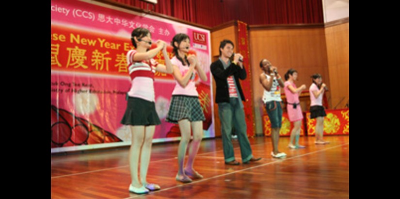 UCSI students from various countries singing CNY songs
