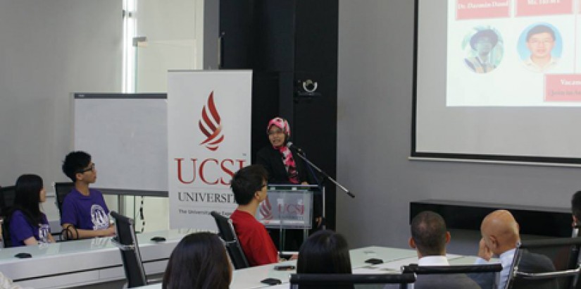  ENGAGING SESSION: Head of Logistics Department Ms Siti Norida Wahab giving a speech on UCSI University's Logistics programmes.