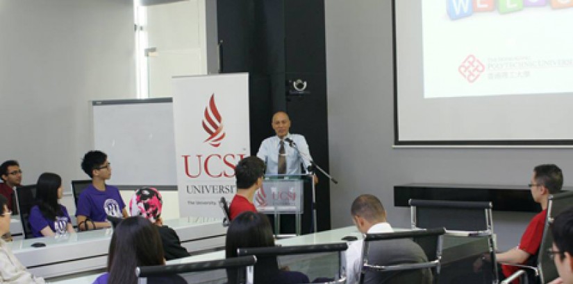  INSIGHTFUL SPEECH: Faculty of Business & Information Science deputy dean Professor Leo Fredericks addressing delegates fromThe Hong Kong Polytechnic University.