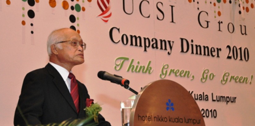 Tan Sri Datuk Seri Panglima Dr. Abdul Rahman Arshad, UCSI University Chancellor delivering his speech during the event