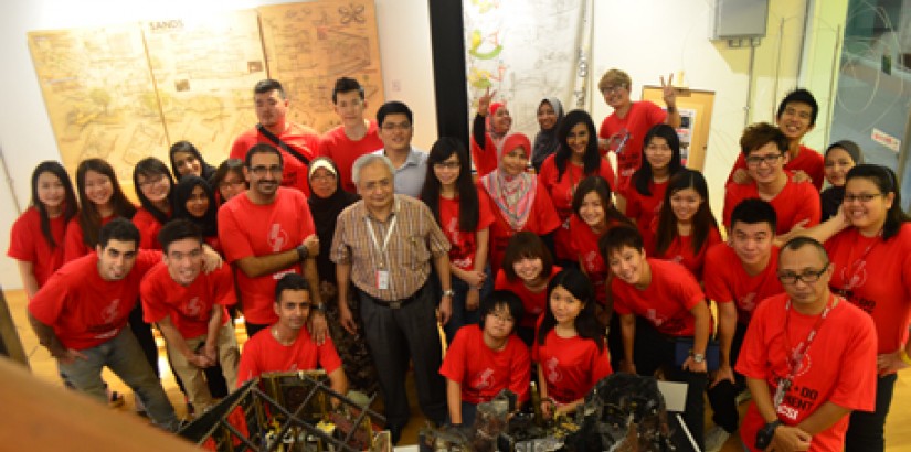 GROUP PORTRAIT: UCSI’s Interior Architecture students posing for a group shot with UCSI vice-chancellor and president Prof Dato’ Dr Khalid Yusoff (middle) at a gallery after the 17th MIID Interior Design Competition.