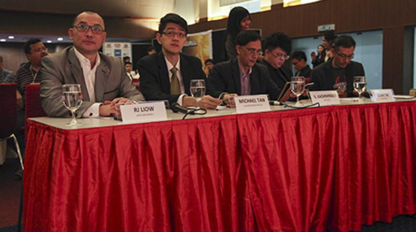  THE JUDGES: Liow, Tan, Kashminder, Tai and Syukran during the judging session of the Entrepreneurship Building Project organised by UCSI University’s Faculty of Business and Information Science.