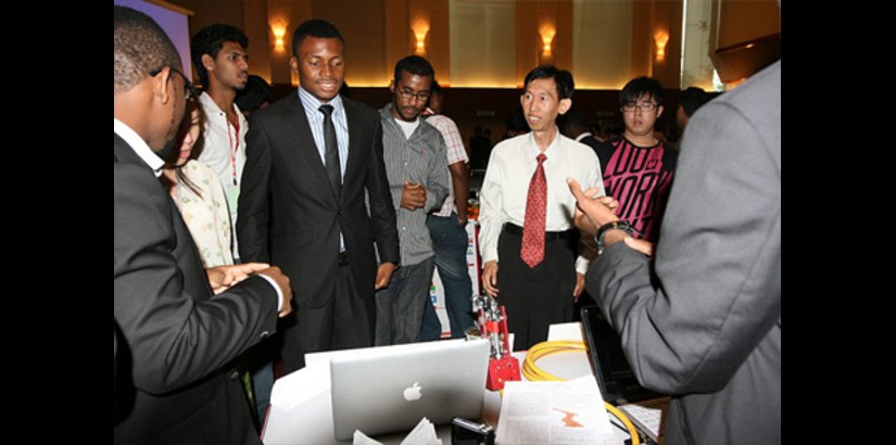  Students from the School of Engineering showcasing their final year projects during the Exhibition