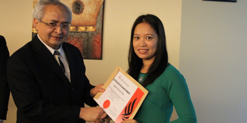  PRECIOUS MOMENT (From left): UCSI University Vice-Chancellor and President Professor Dato Khalid Yusoff presenting a graduation certificate to an English teacher from Vietnam during the graduation ceremony.