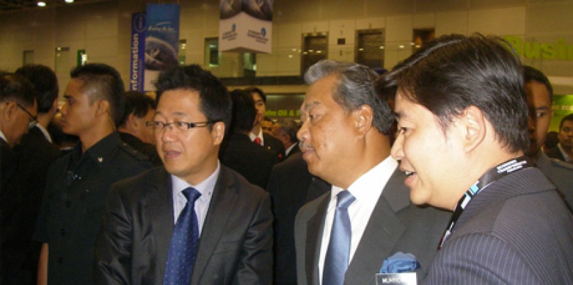 The Deputy Prime Minister of Malaysia, Tan Sri Dato' Haji Muhyiddin Yassin, looking on at UCSI University’s booth during the government event