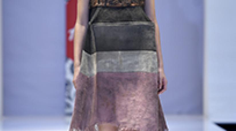 ANGKOR WAT INSPIRED: Lee used earthy colours, unique silhouettes and frayed hems to portray the ancient beauty of Angkor Wat – the inspiration behind her winning collection.