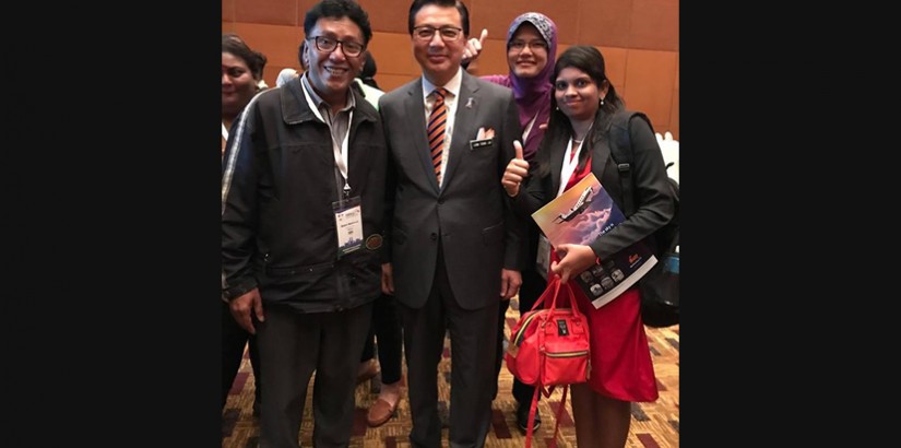 UCSI lecturers (Mr. Bahri, Miss Siti Norida and Miss Salini) with YB Dato' Sri Liow Tiong Lai