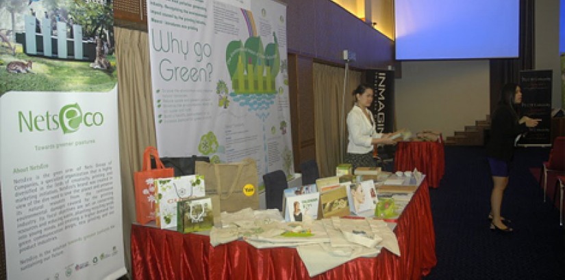 A display booth within UCSI's Blue Ocean Strategy Hall during the Green Business Forum 2011