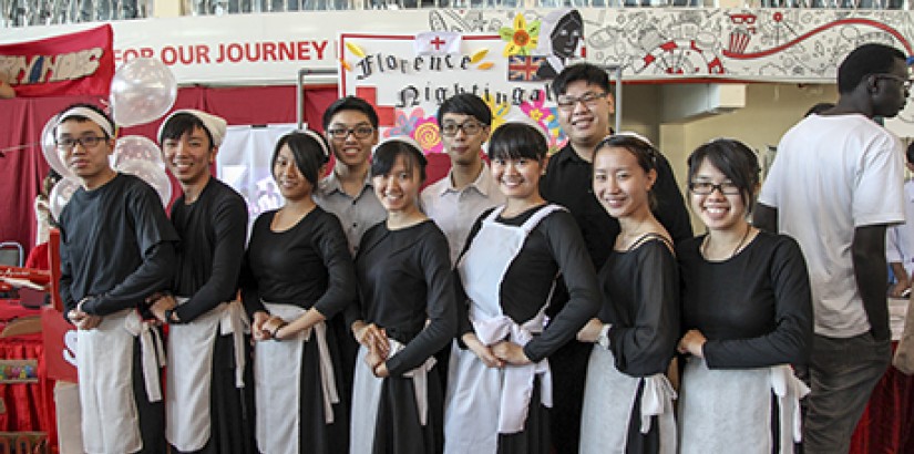 Students dressed as Florence Nightingale during the UCSI University’s Uni Life Showcase themed, “Ideologies Worth Sharing”.