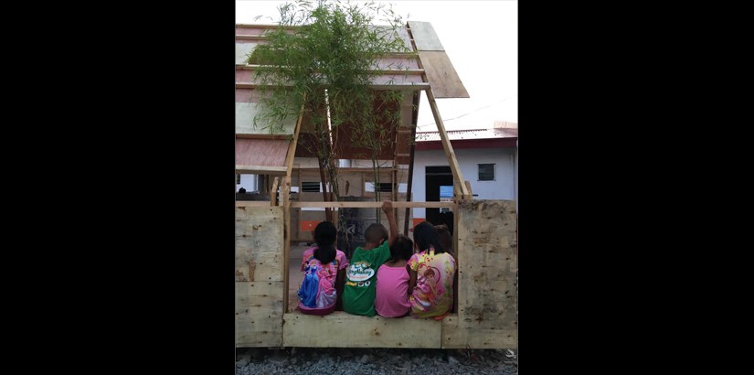 A hut built for the locals to meet, play and rest.