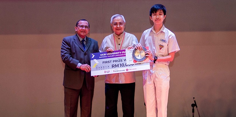 Kuan (far right) was over the moon when he was announced as the winner of the competition.