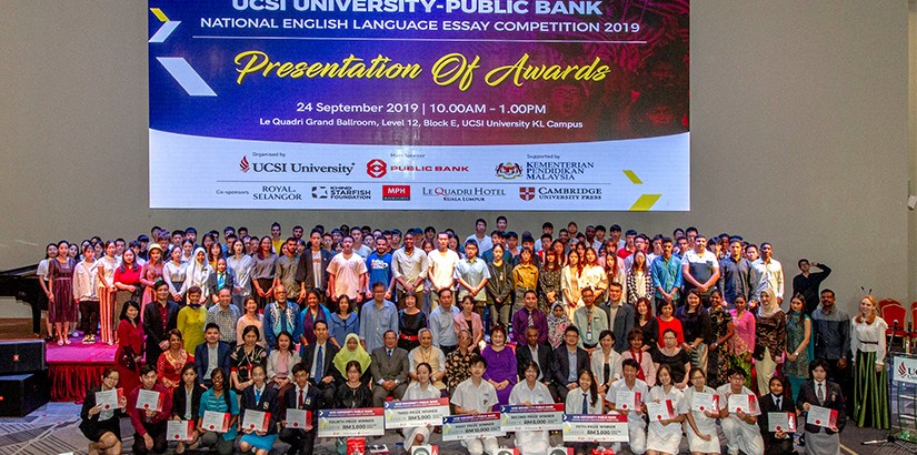 The UCSI University-Public Bank National English Language Essay Competition 2019 had successfully attracted over a hundred entries from students on their thoughts towards nation-building.