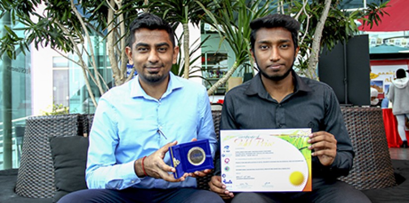  MOTIVATED: Winning the gold medal has encouraged Chemical Engineering students Shargunan Punusamy (left) and Dheenakharhan Vijakumar to participate in more competitions and further their interest in engineering.