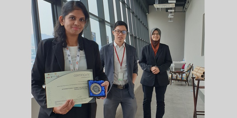 Salini Devi Rajendran (front), Assistant Professor Dr Yeap Swee Pin (middle) and Assistant Professor Ts Dr Siti Norida Binti Wahab - the Platinum winners.