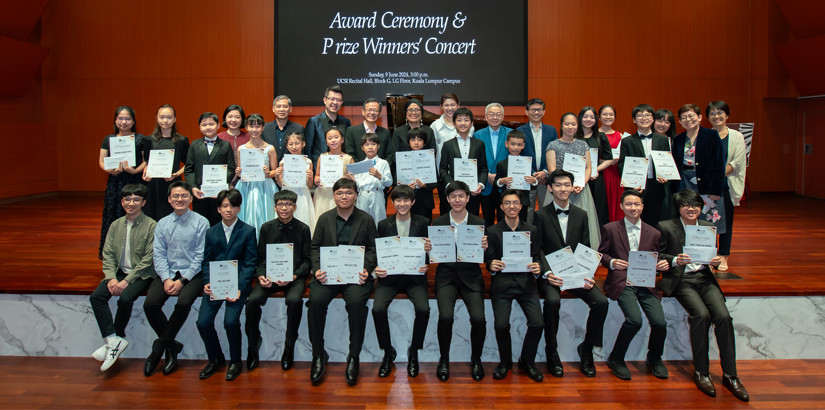All winners of UCSI University’s 6th International Piano Festival and Competition during the Award Ceremony and Prize Winners’ Concert