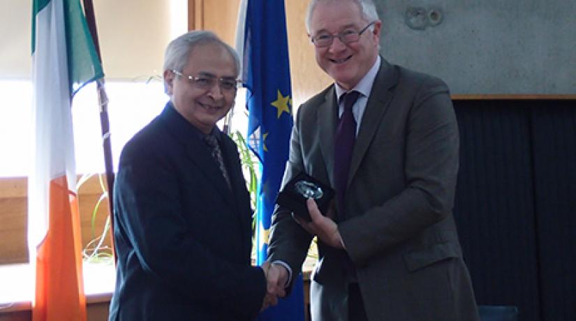 Senior Professor Dato’ Dr Khalid, Vice-Chancellor and President, UCSI University welcomed by Dr Barry O’Connor, Registrar and Vice-President for Academic Affairs at the Cork Institute of Technology.