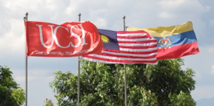 From Left to Right - The UCSI, Malaysia and Wilayah Persekutuan Flags Flying High