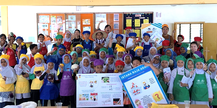 Little chefs of KidChen Study that was held at Sekolah Kebangsaan Bangsar, Kuala Lumpur