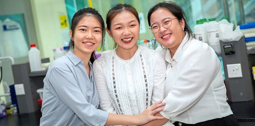 UCSI University medical students (from left): Fiona Ho Jing Min, Ngu Hui Ling, and Clarice Siow Jing Rou, will focus on aldosterone signalling in their research.