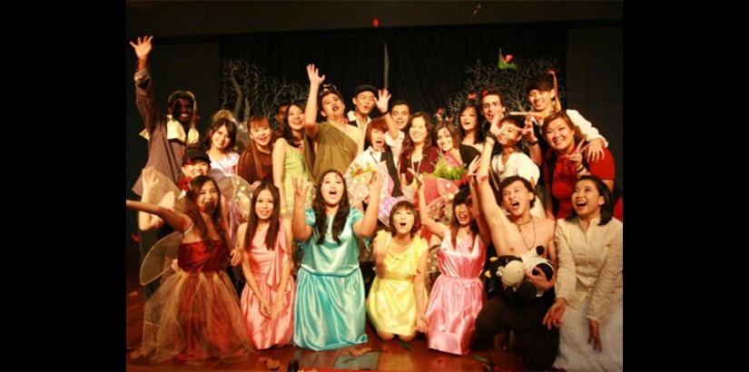  Jubilant: Cast and crew of the theatre production celebrate their success