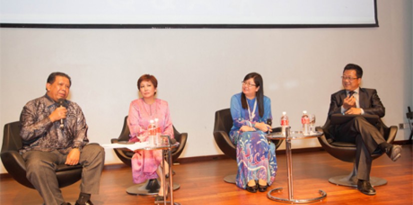  CALL FOR ACTION: (from left) Dato’ Dr Abd Halim Bin Mohd Hussin, Prof Dato’ Dr Susie See, Ooi Pei Boon and Dato’ Peter Ng discussed the strategies and gaps in the role of institutions in nourishing the future leaders.