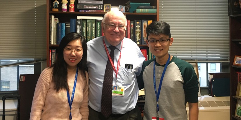 Nick with his beloved mentor Dr Williams and co-worker Kelly Wong.