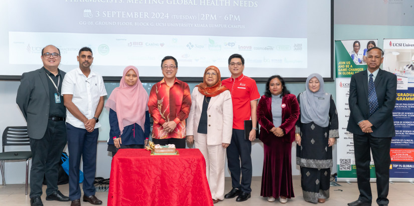 UCSI University group founder and executive chairman Dato’ Peter Ng with distinguished guests during the Faculty's World Pharmacists Day and Formulation Scientists Celebration 2024 