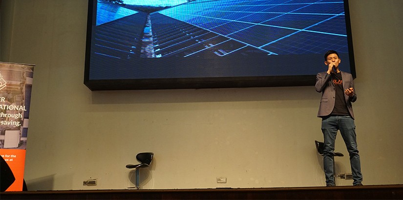 Photo of chief operating officer of Plus Solar Systems Sdn Bhd, Poh Tyng Huei, during his opening speech. Photo of chief operating officer of Plus Solar Systems Sdn Bhd, Poh Tyng Huei, during his opening speech.