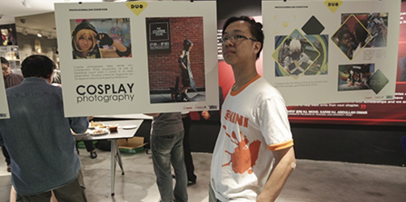  THE OTAKU FAN: Benjamin Teow with one of the photos that he taken at a cosplay convention.