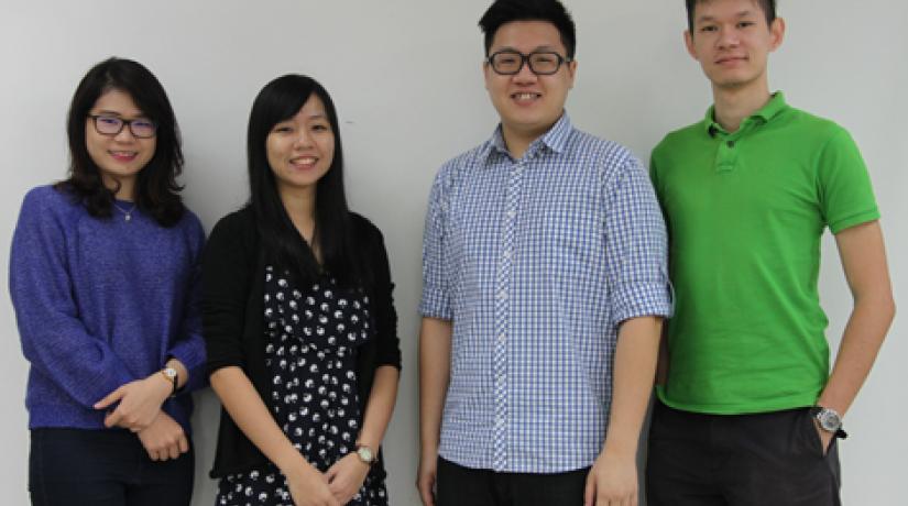  CHAMBER SINGERS: (from left) Nyoman Giovani Anggasta, secretary; Jacquelyn Koh, president; Timothy Lim, treasurer; and Shaun Chow, vice-president of the UCSI Chamber Choir.