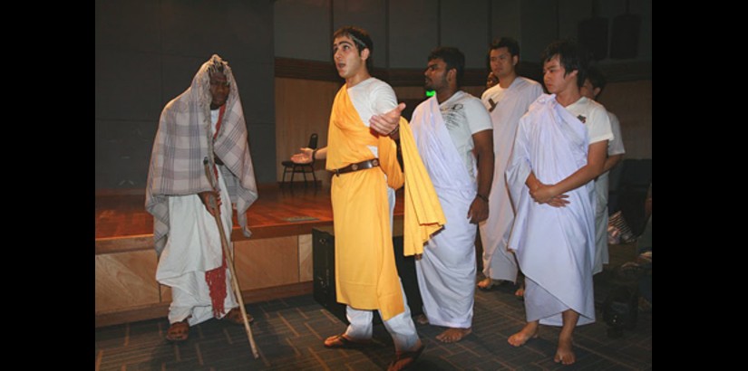 UCSI University students perform parts of Shakespeare's "Julius Caesar" during their show "Plebeian Night Speckled with Love and Death"