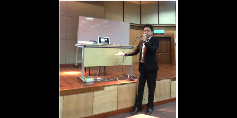 Mr Edwin Lee (the speaker), during the presentation on the Personal Data Protection Act