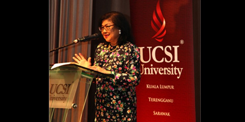 CALL FOR ACTION: Tan Sri Rafidah stressing the importance of the young mastering the English language.